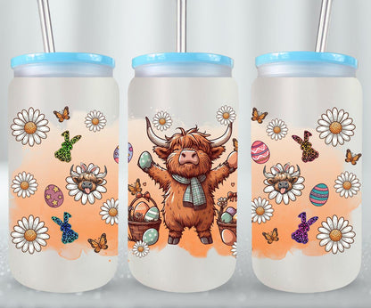 Highland Cow Easter-10389 - glass can