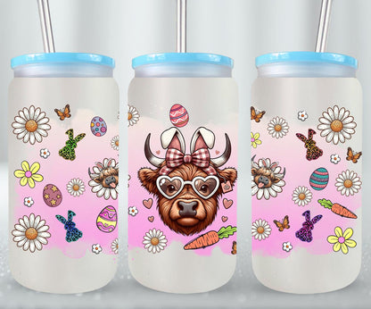 Highland Cow Easter-10388 - glass can