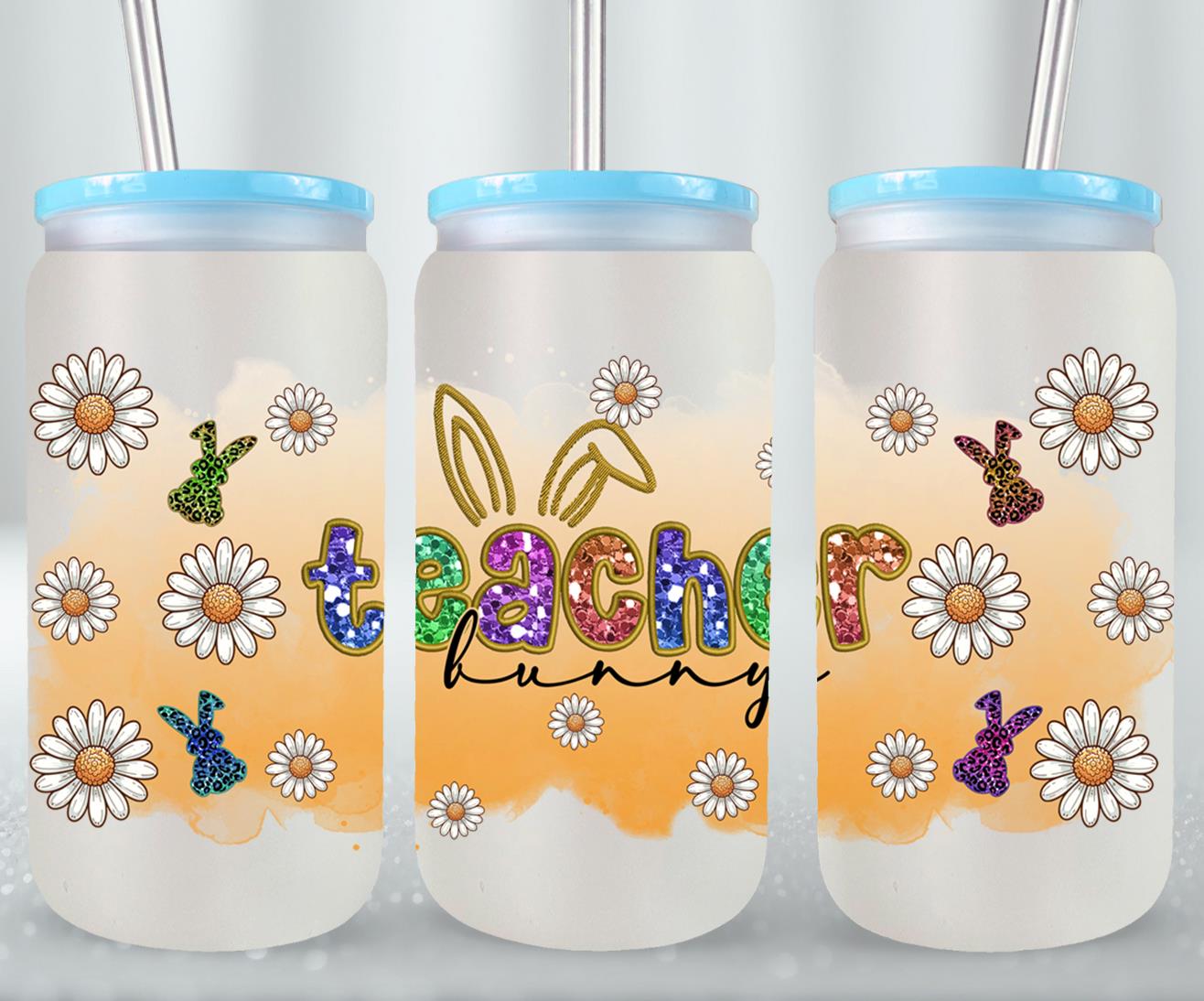 Teacher Bunny-10451 - glass can