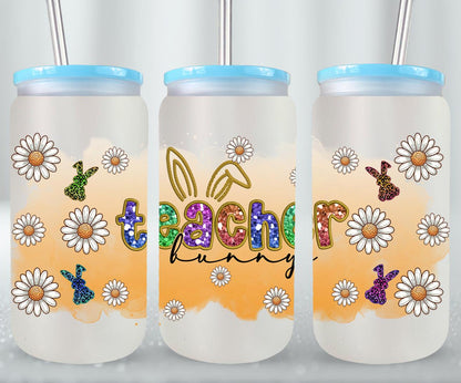 Teacher Bunny-10451 - glass can