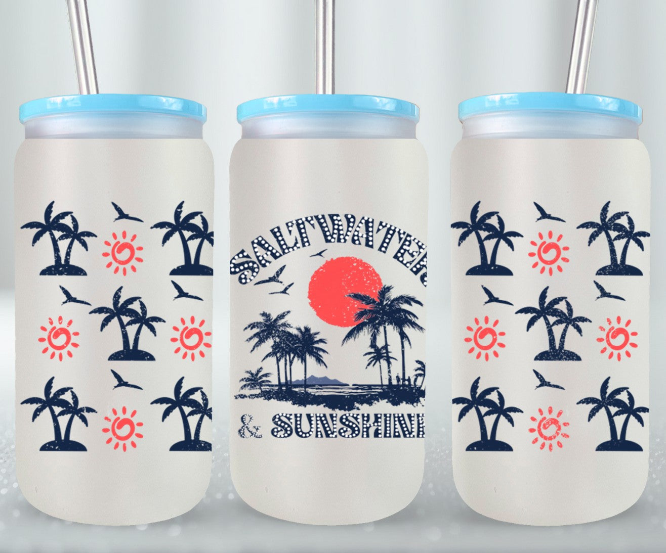Salt Water And Sunshine Summer-10666 - glass can
