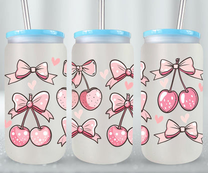 Pink Bow-9992 - glass can