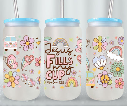 Jesus Fells My Cup-10208 - glass can