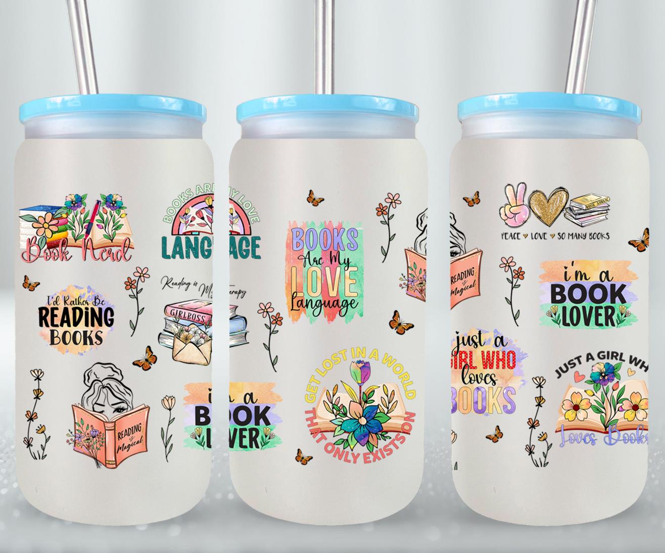 Books Are my Love Language-9972 - glass can