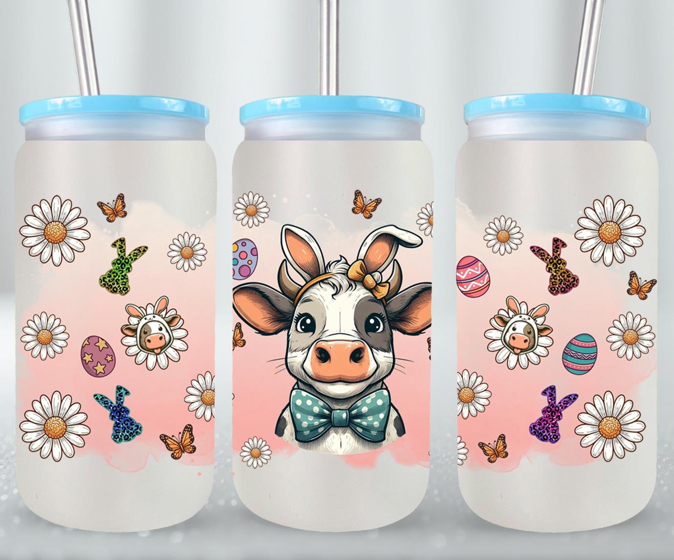 Cow Easter Day-10300 - glass can