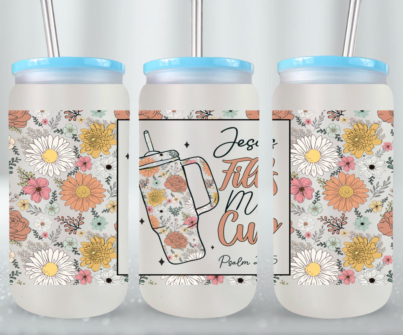 Jesus Fells My Cup-10210 - glass can