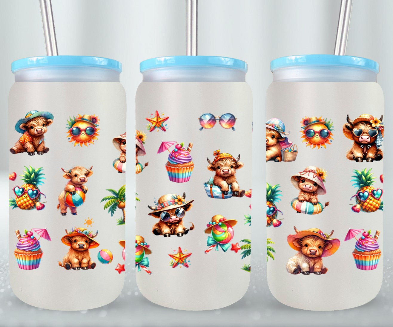 Highland Cow Beach Summer-10642 - glass can