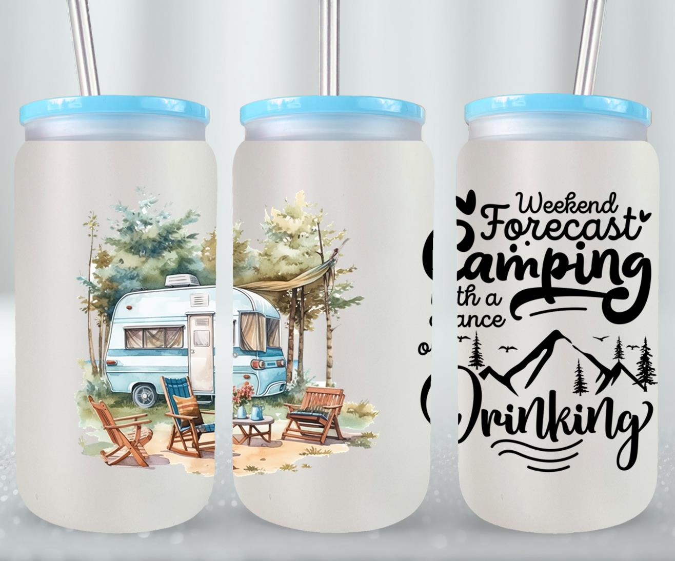 Adventure Camping - glass can