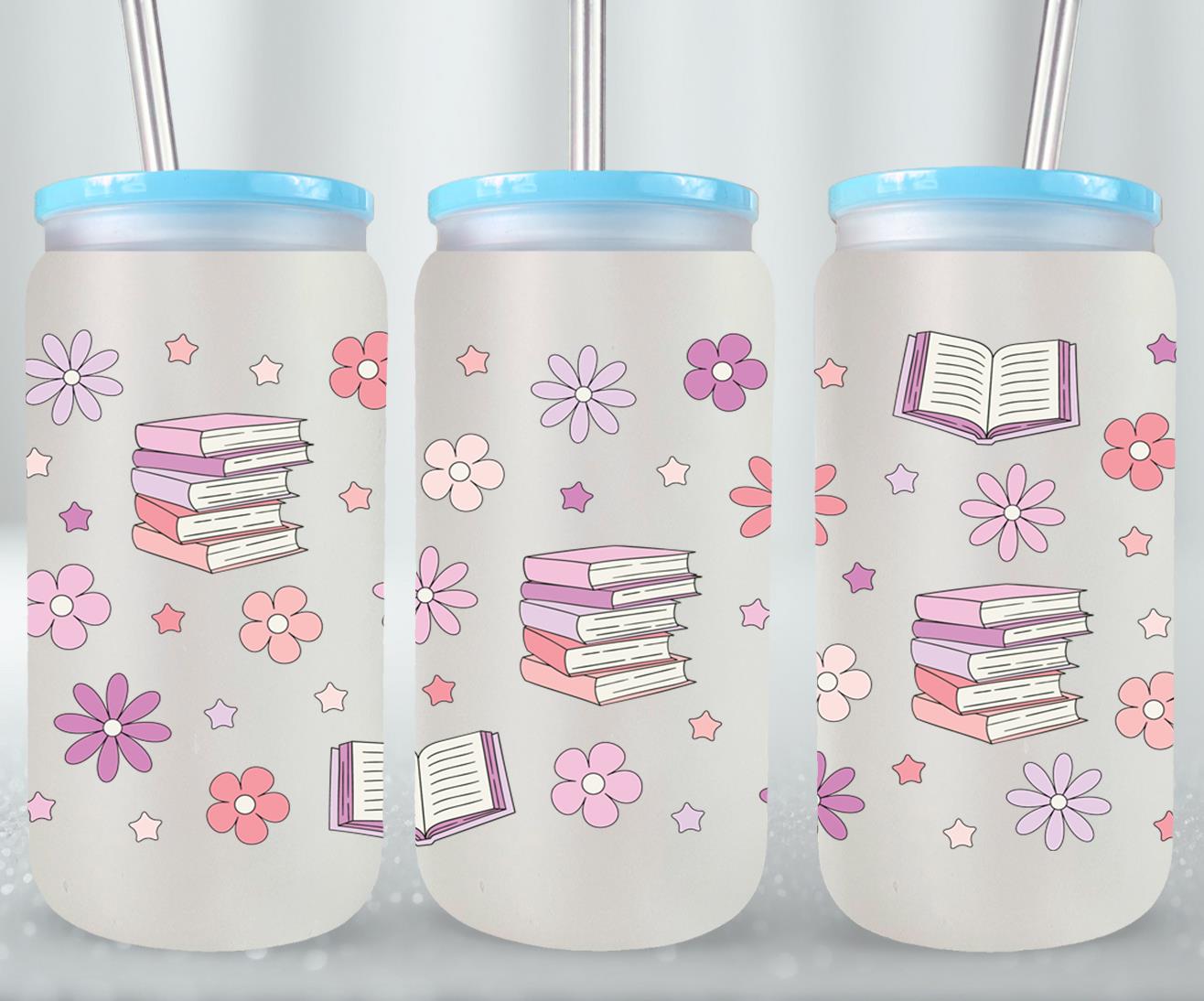 Books and Flowers 1-9971 - glass can