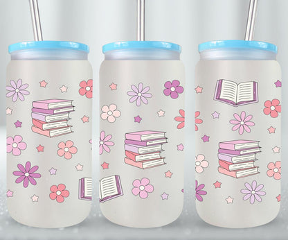 Books and Flowers 1-9971 - glass can