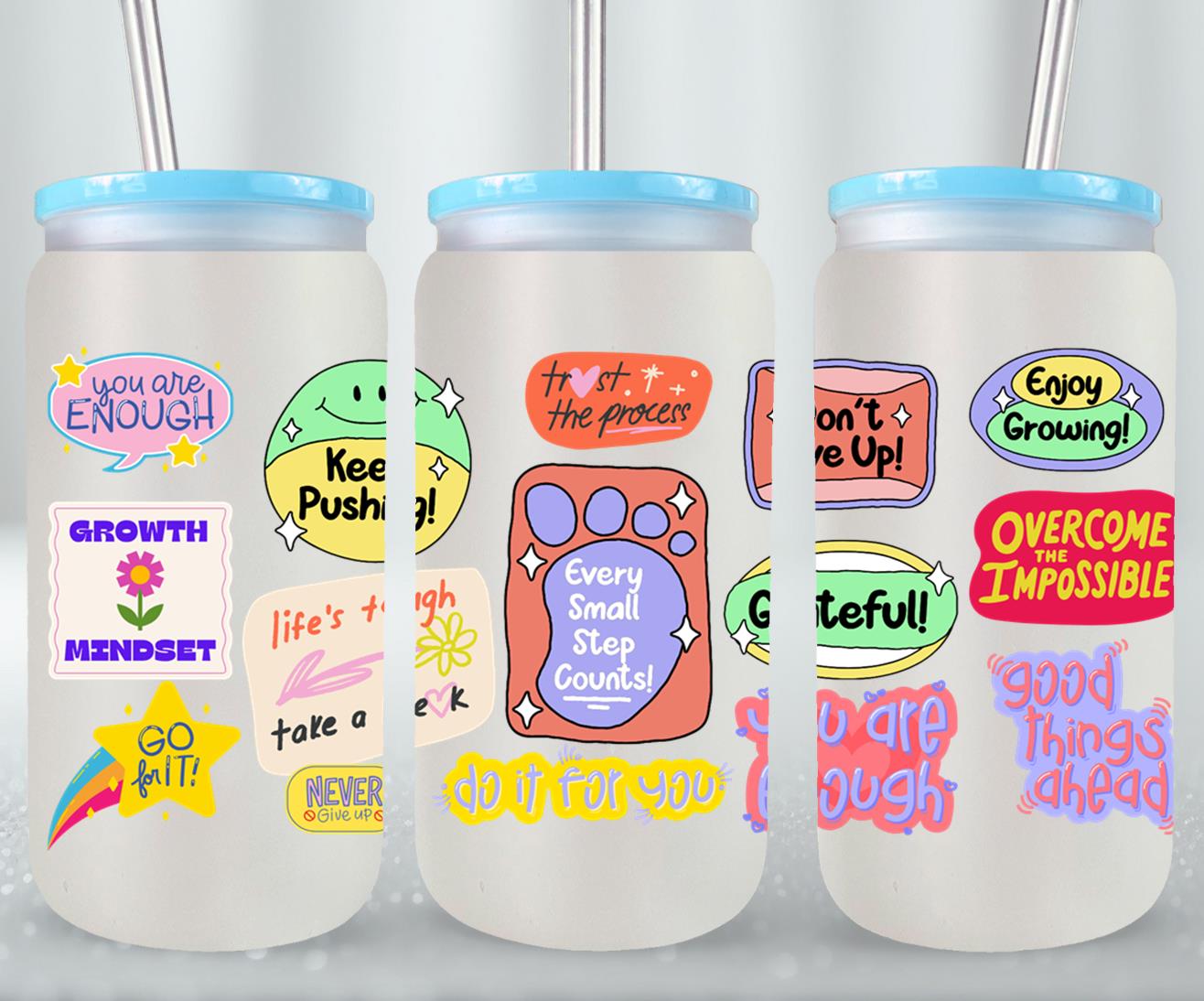 Every Small Step Counts - glass can