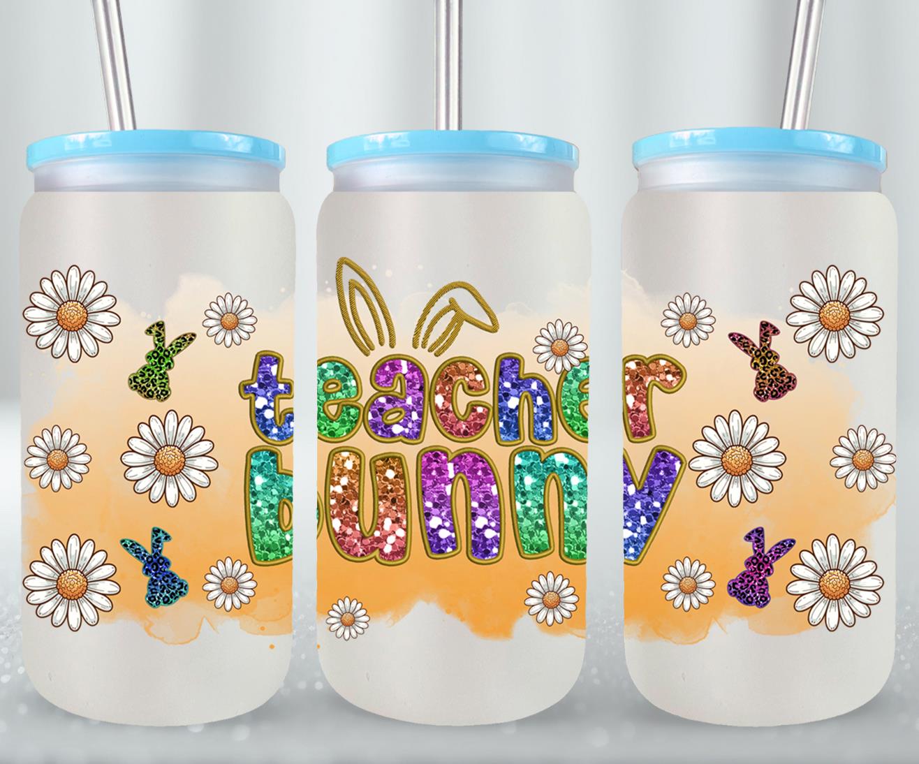 Teacher Bunny-10450 - glass can