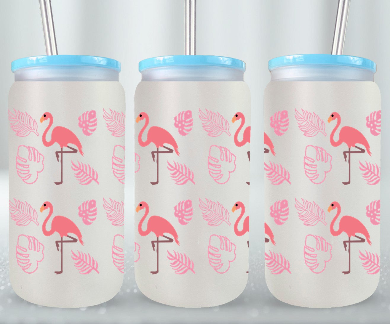 Pink Flamingos-10687 - glass can