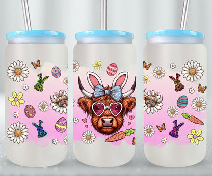 Highland Cow Easter-10399 - glass can