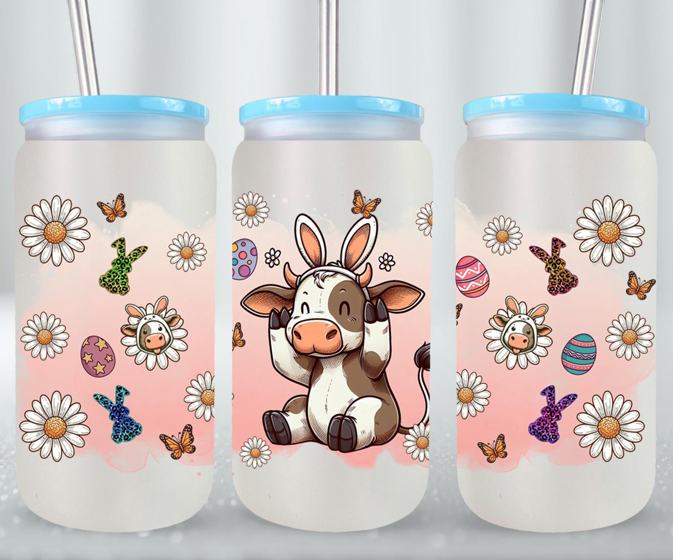 Cow Easter Day-10297 - glass can