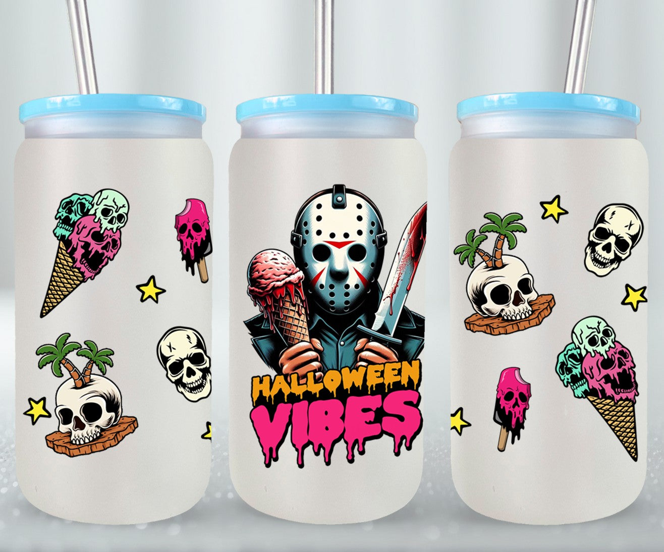 Halloween Vibes - glass can