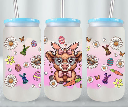 Highland Cow Easter-10377 - glass can