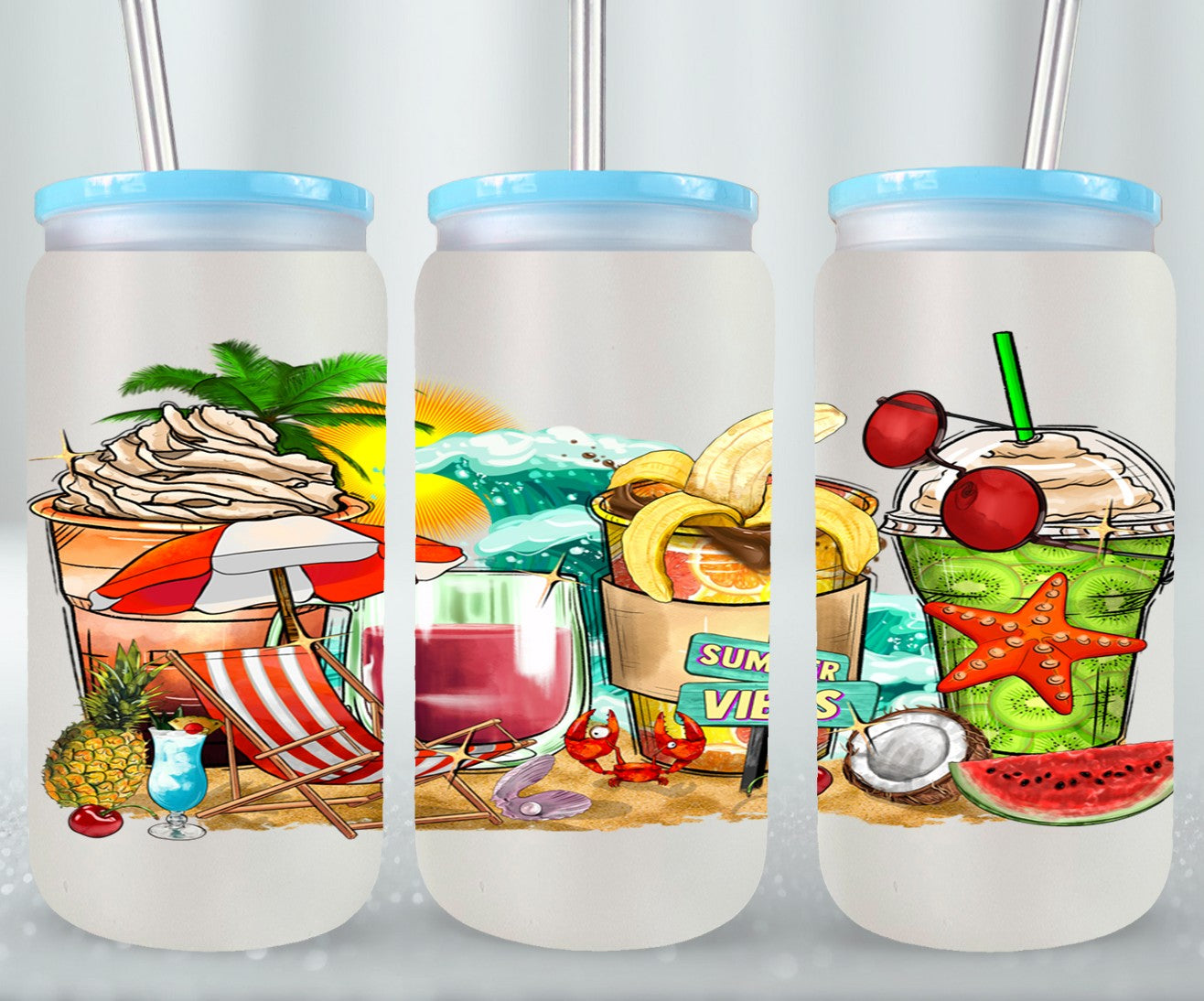 Summer Vibes Coffee Cups-10689 - glass can