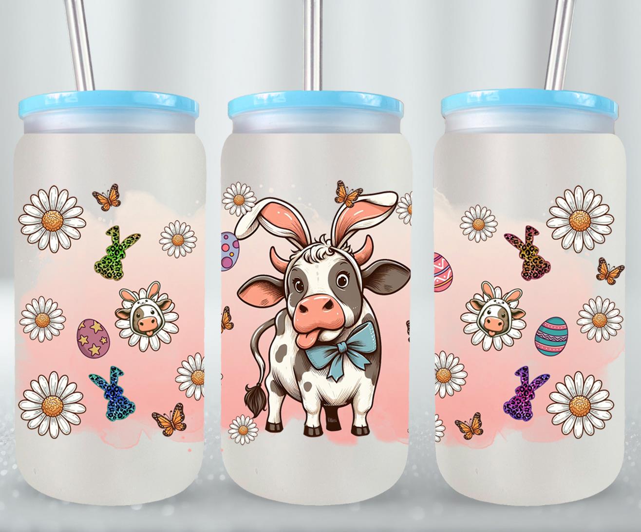 Cow Easter Day-10301 - glass can