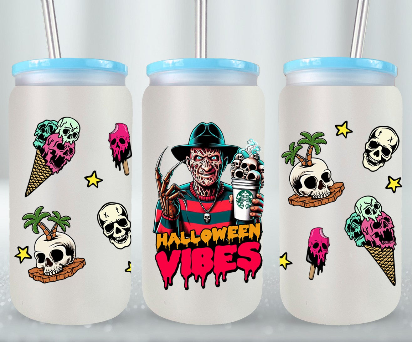 Halloween Vibesr - glass can