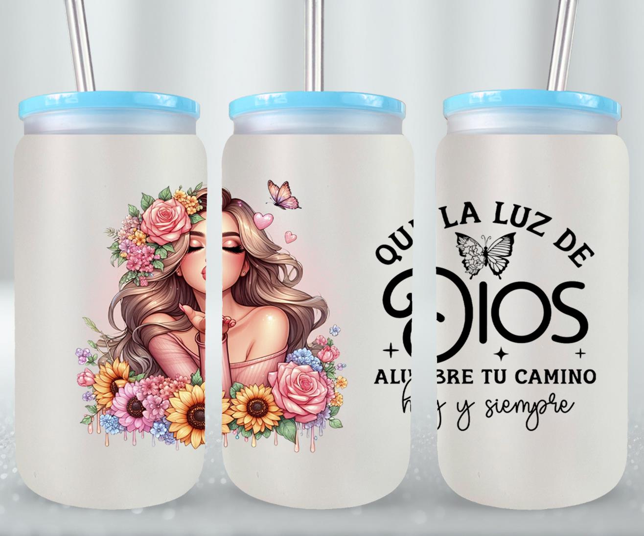 Que La Luz de dios Alumbre tu Camino-10185 - glass can