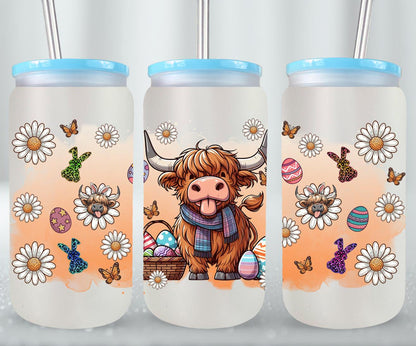 Highland Cow Easter-10386 - glass can