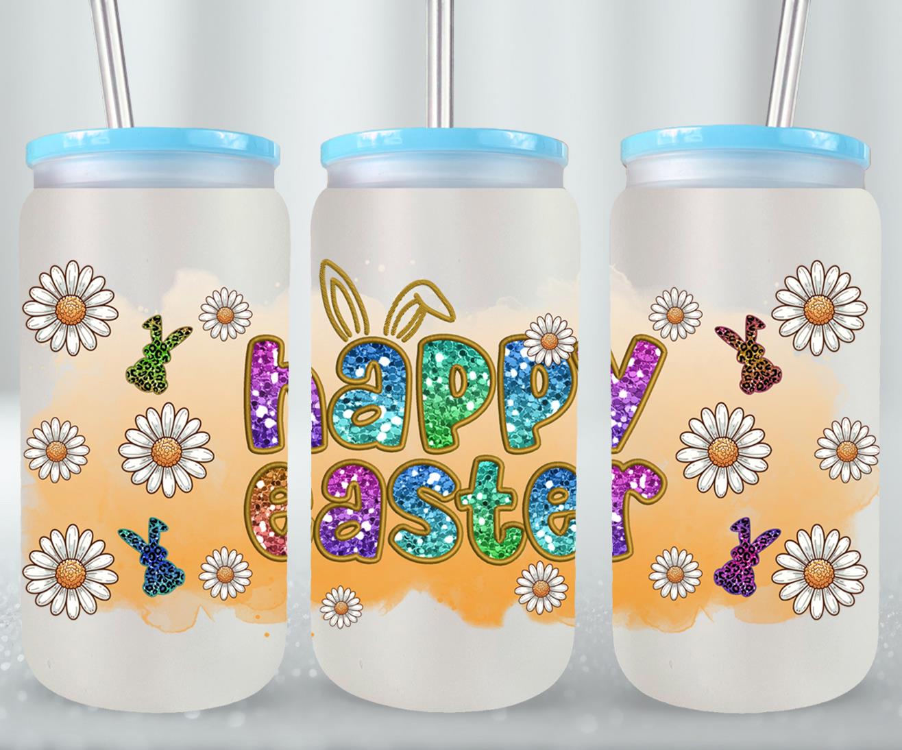 Happy Easter-10359 - glass can