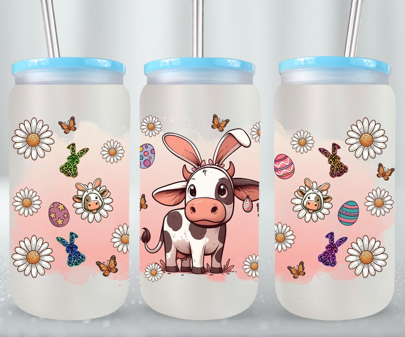 Cow Easter Day-10299 - glass can