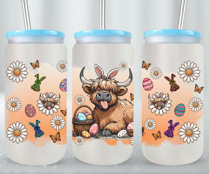 Highland Cow Easter-10383 - glass can