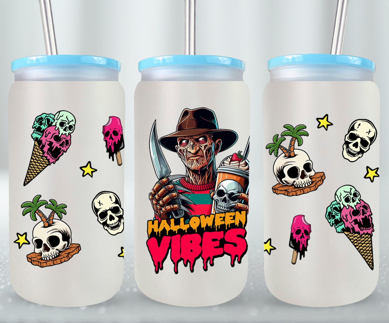 Halloween Vibes - glass can