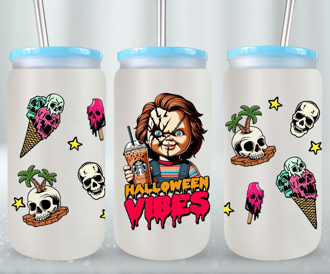 Halloween Vibes - glass can