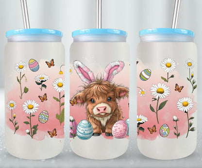 Highland Cow Easter-10405 - glass can