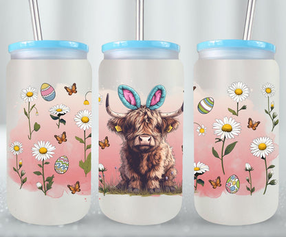 Highland Cow Easter-10367 - glass can