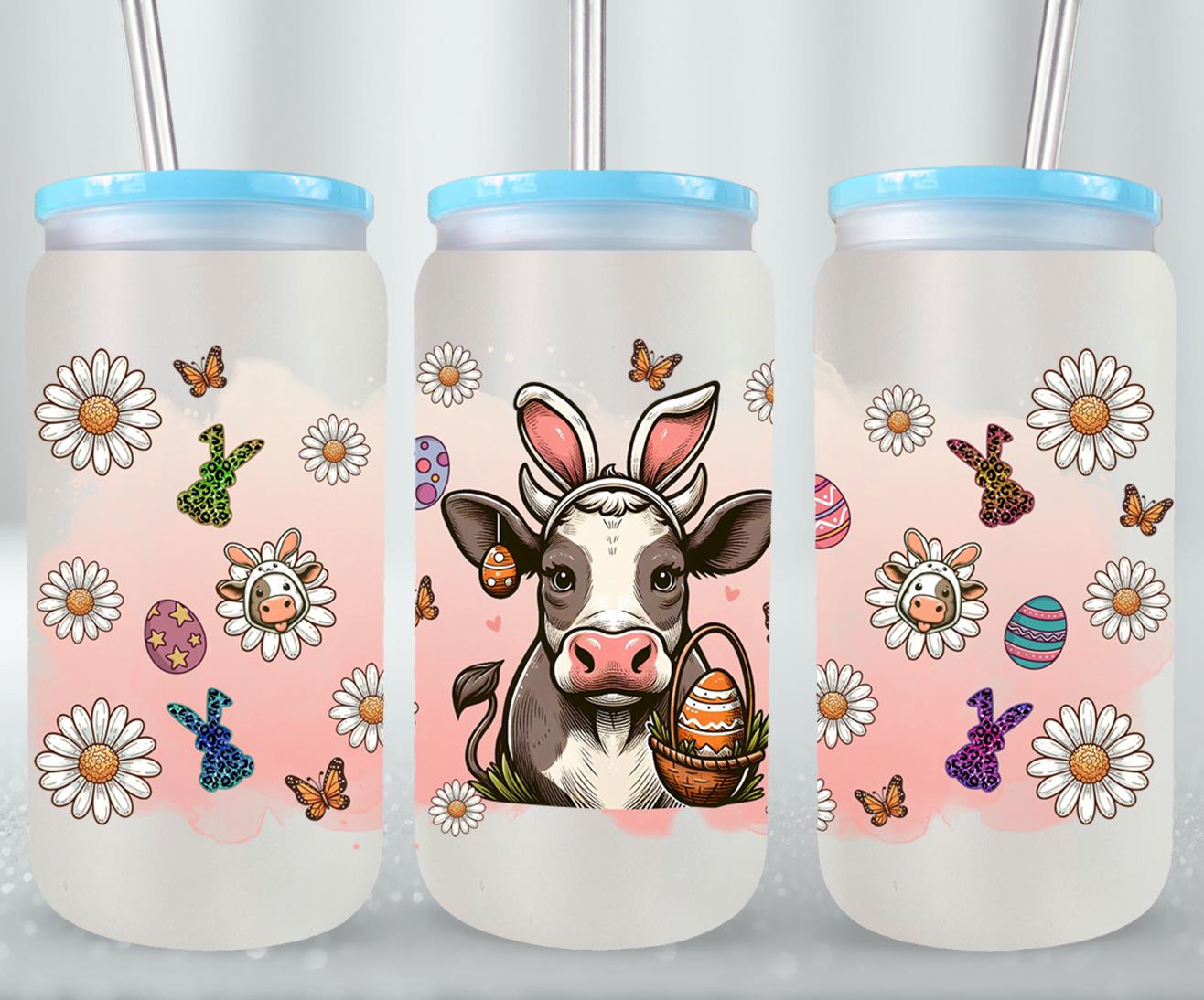 Cow Easter Day-10302 - glass can