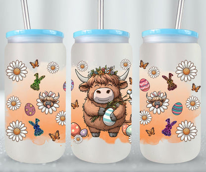 Highland Cow Easter-10387 - glass can