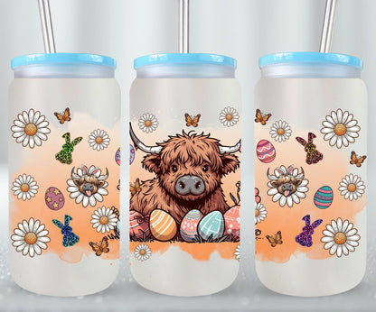 Highland Cow Easter-10375 - glass can