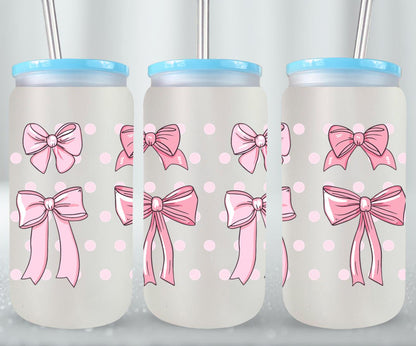 Pink Bow-9987 - glass can