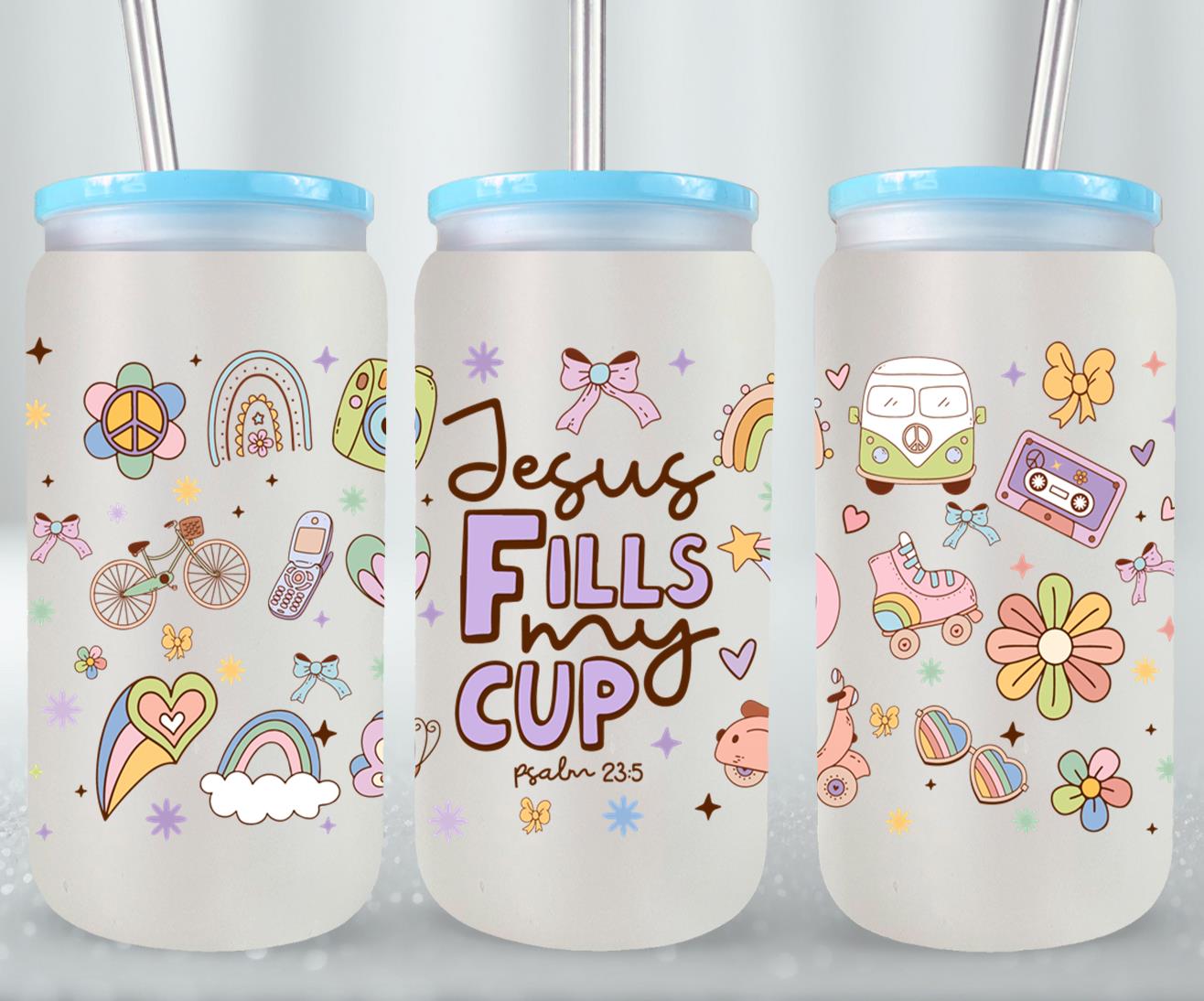 Jesus Fells My Cup-10209 - glass can