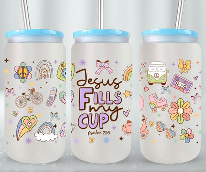 Jesus Fells My Cup-10209 - glass can