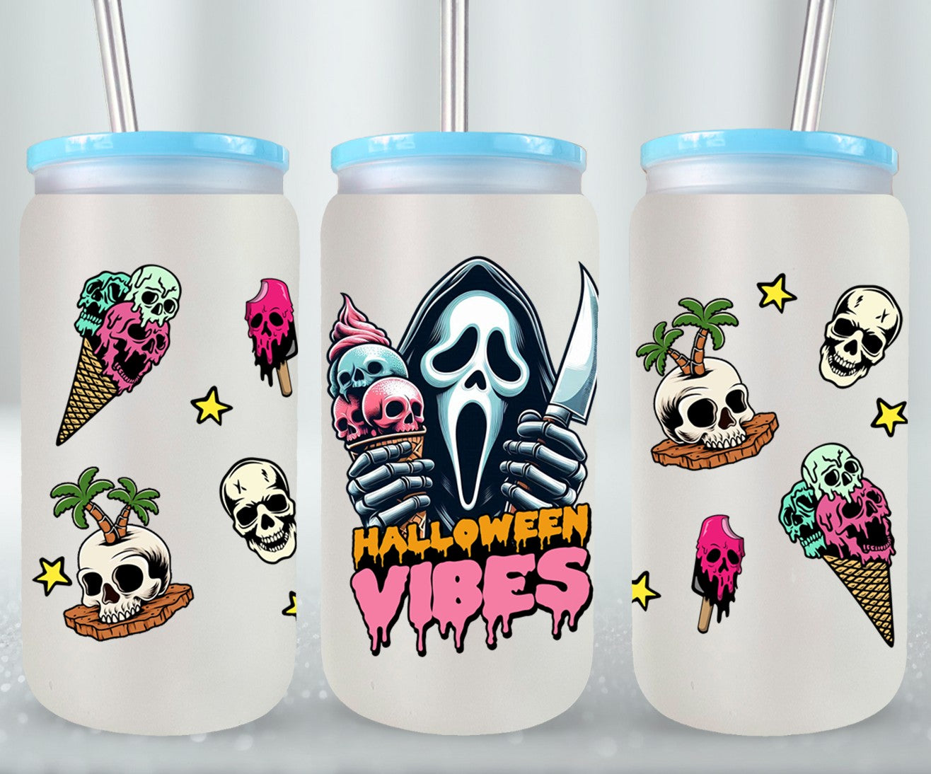 Halloween Vibes - glass can