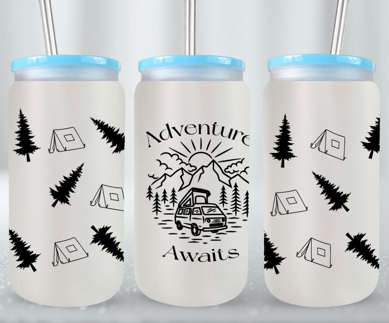 Adventure Camping - glass can