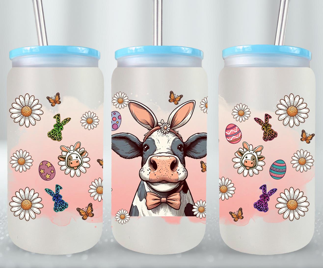 Cow Easter Day-10307 - glass can