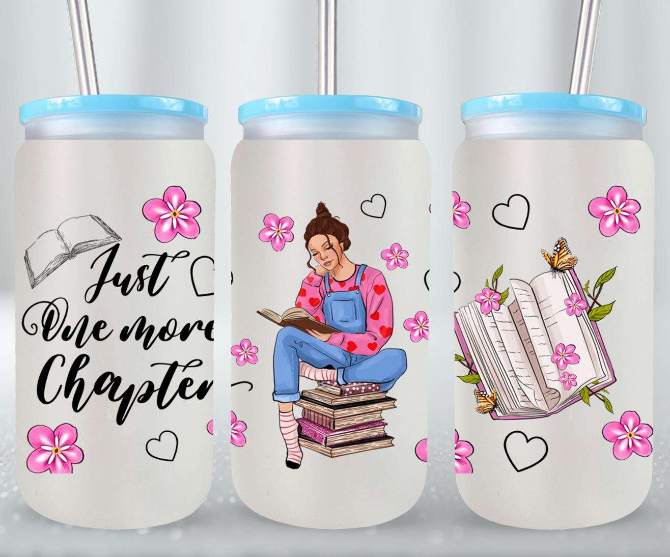 Just One More Chapter with Girl-9980 - glass can