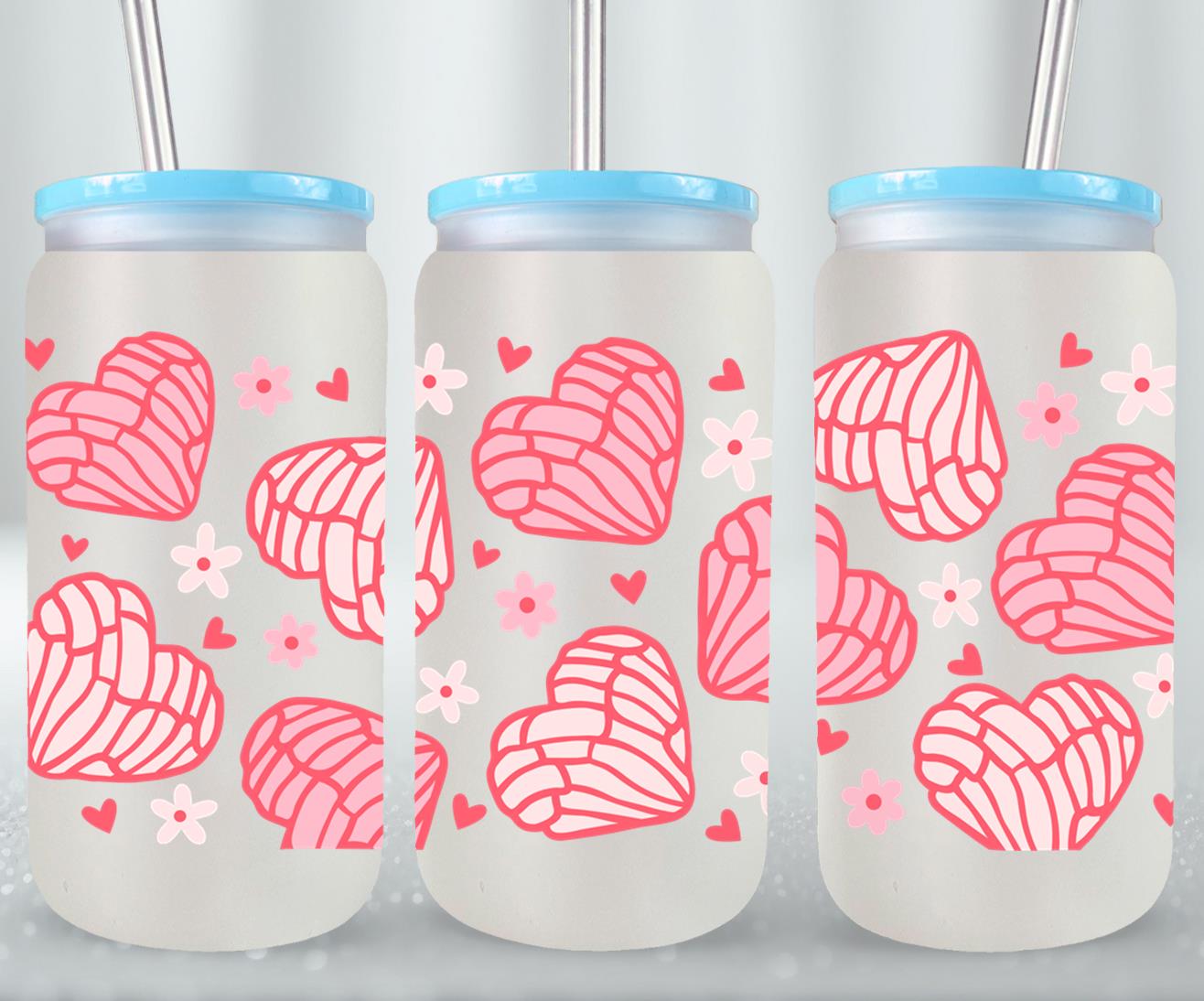 Concha Heart-10098 - glass can