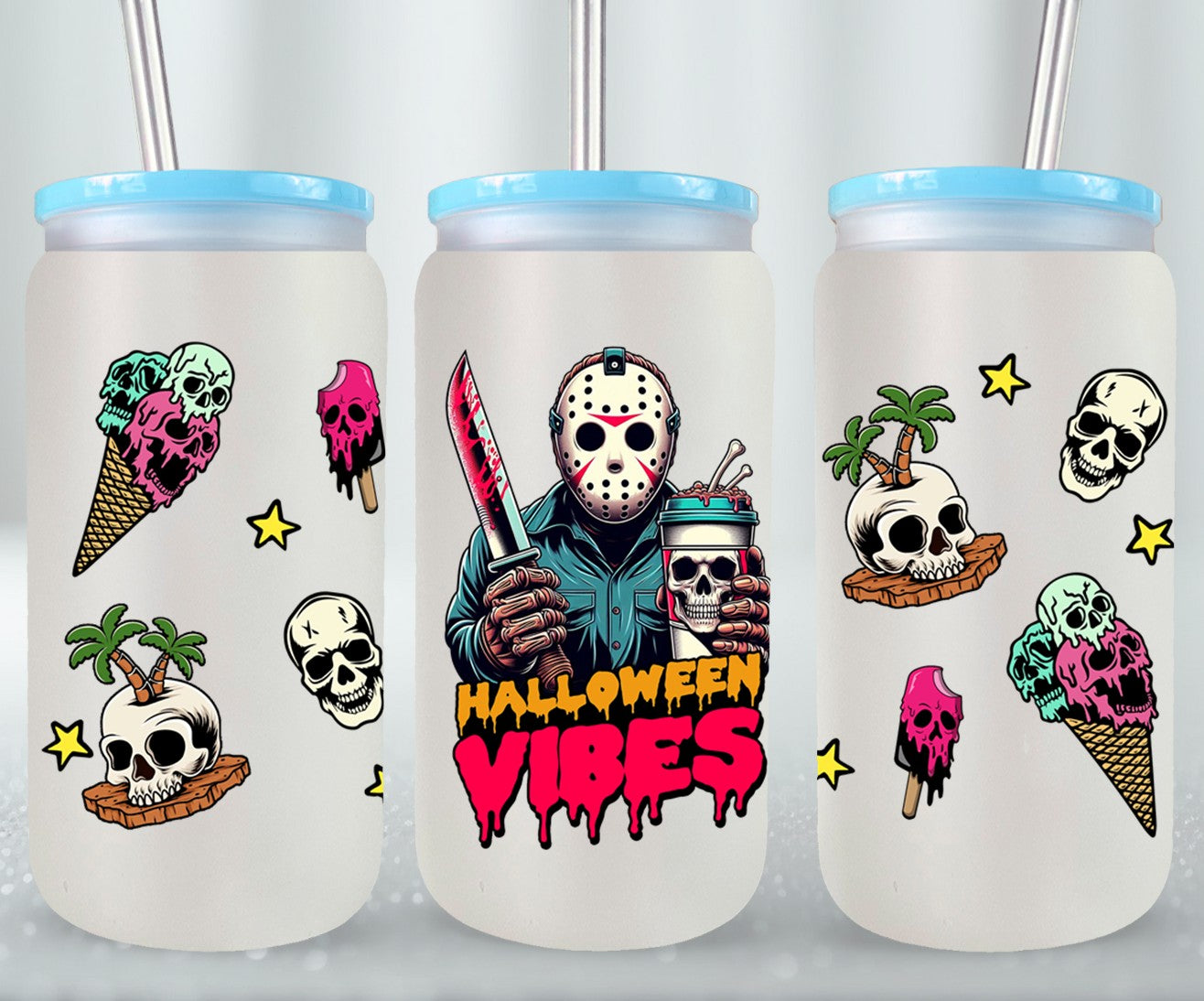 Halloween Vibes - glass can