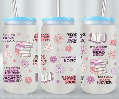 Floral Book Affirmation FULL-9975 - glass can