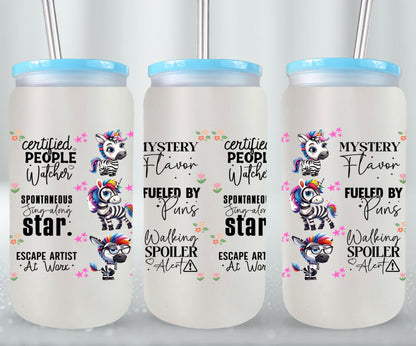 Fueled By Puns - glass can