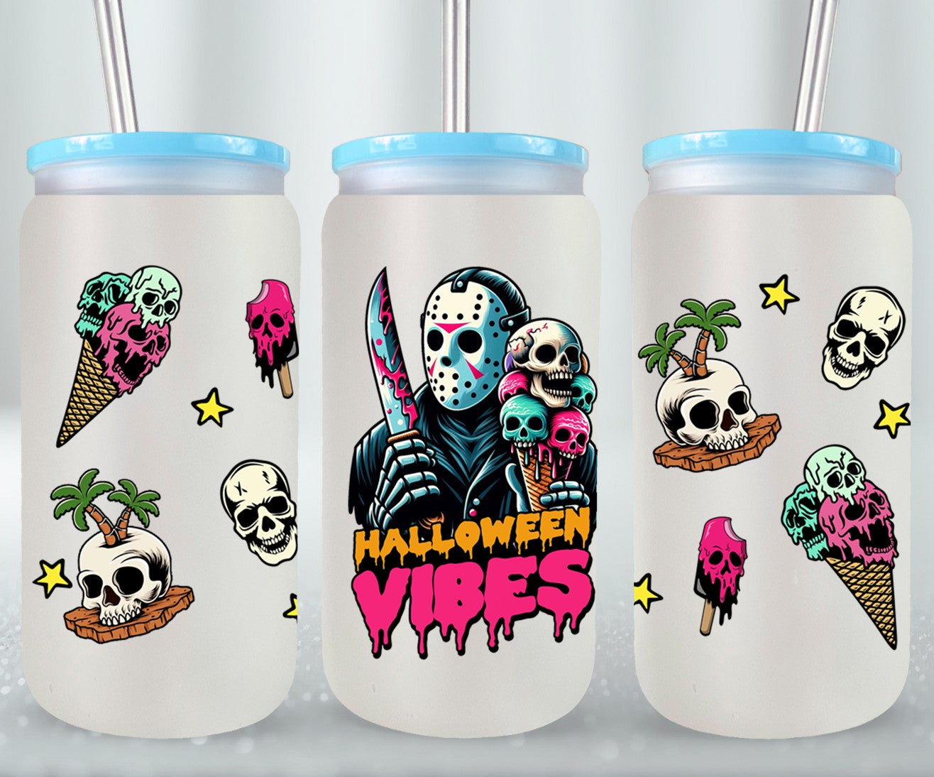 Halloween Vibes - glass can