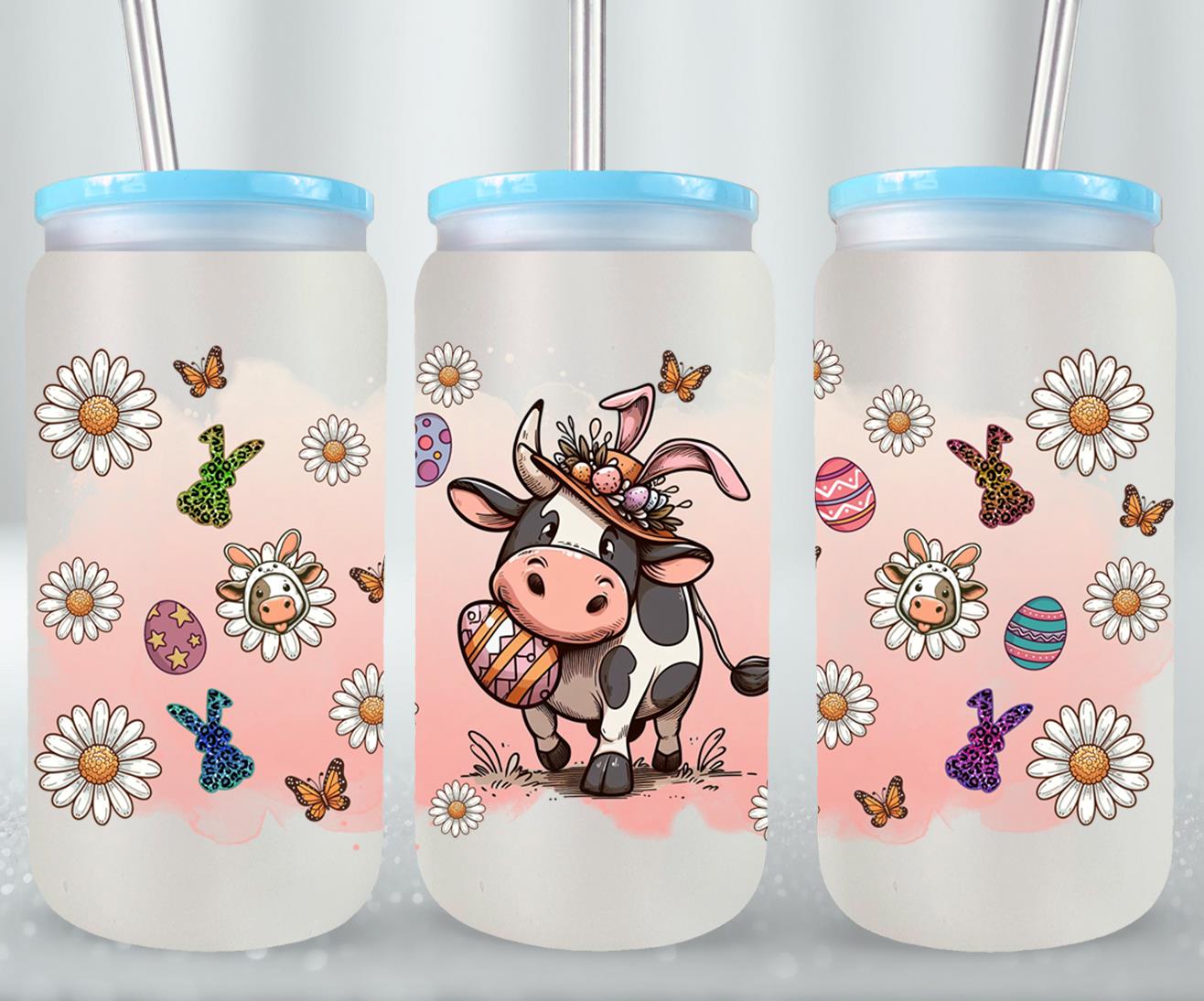 Cow Easter Day-10291 - glass can