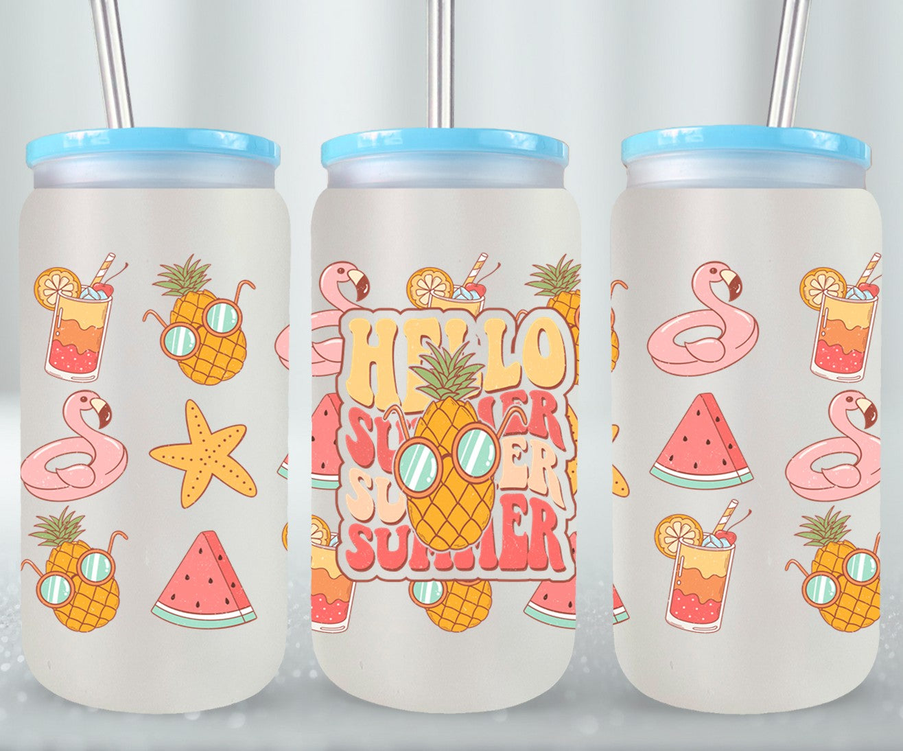 Hello Summer 2-10640 - glass can